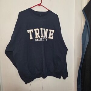 MV Sport Trine University Sweatshirt Mens XXL Navy Blue Crewneck Fleece Pullover
